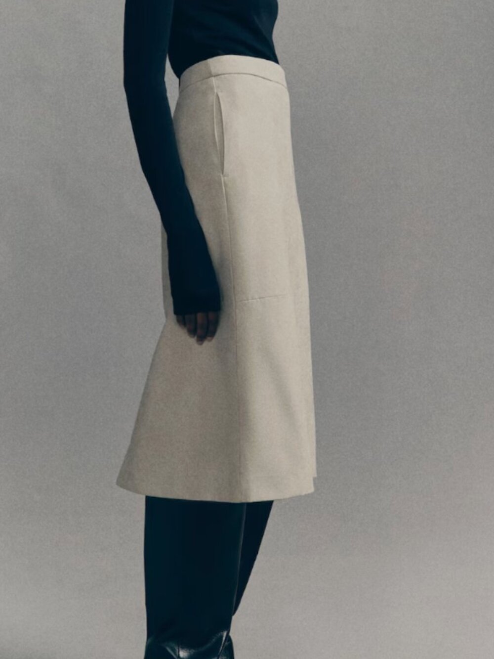 H&M Faux Leather White Pencil Skirt